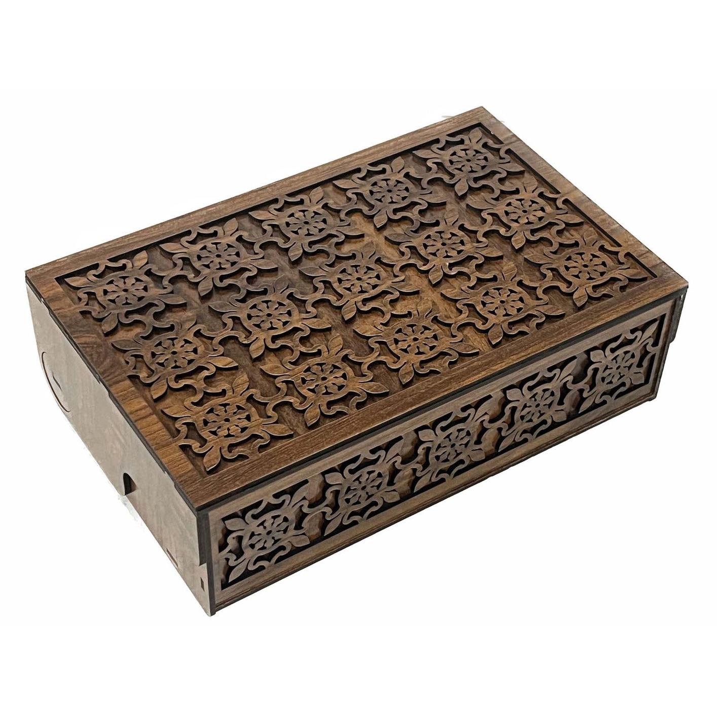 جاکاردی چوبی درب دار طرح گل - خرید بی واسطه از تولید کننده